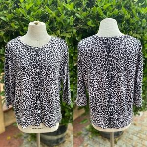 AB Studio Animal Print Cardigan (XL)